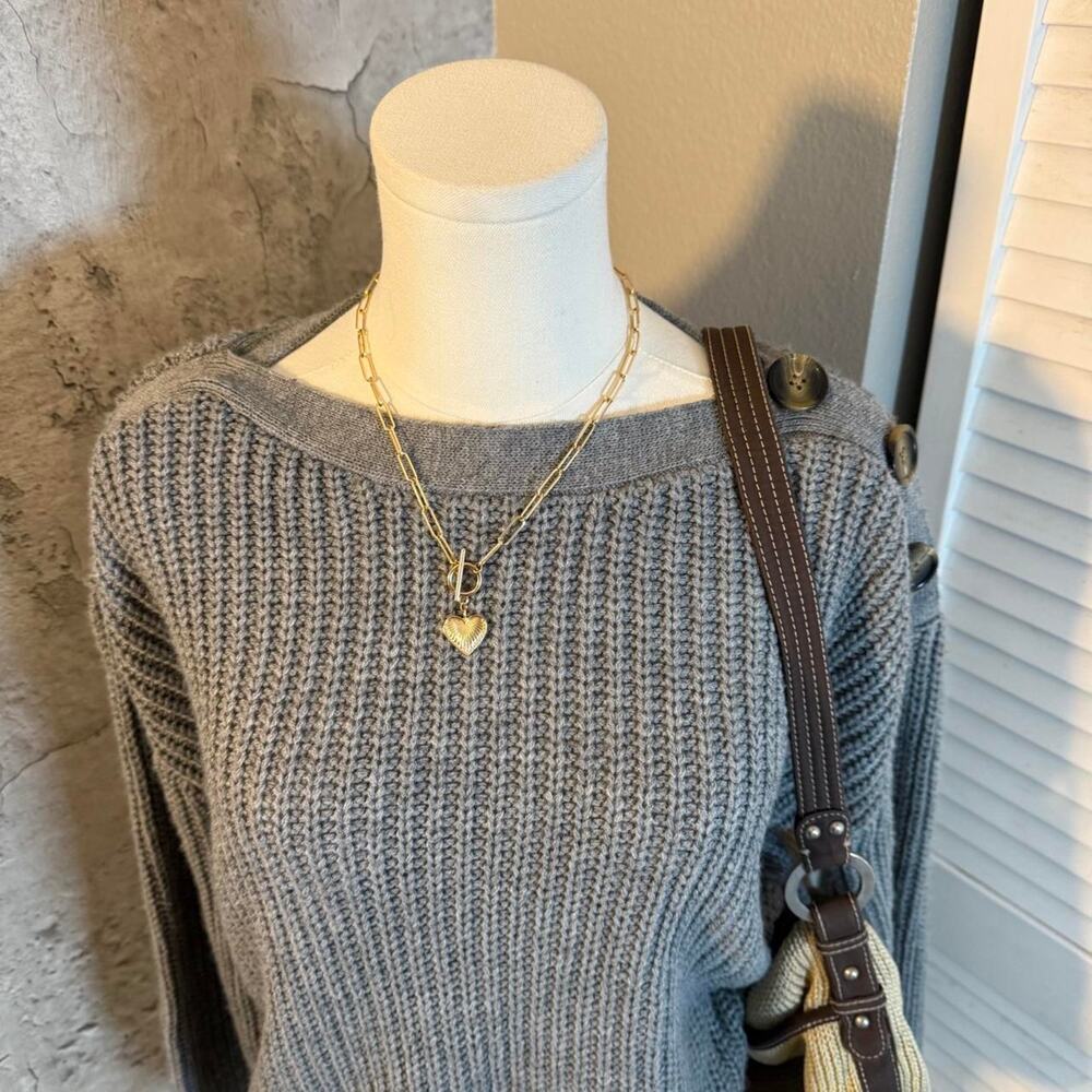 Grey Time And Tru Sweater With Buttons - image 4